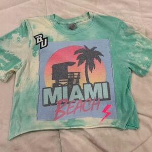 Miami Beach Tie-Dye T-Shirt Patxhes Small Custom One of a Kind